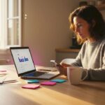 Une femme analyse et résout les points de friction rencontrés par les clients lors de leur parcours d'achat en ligne.