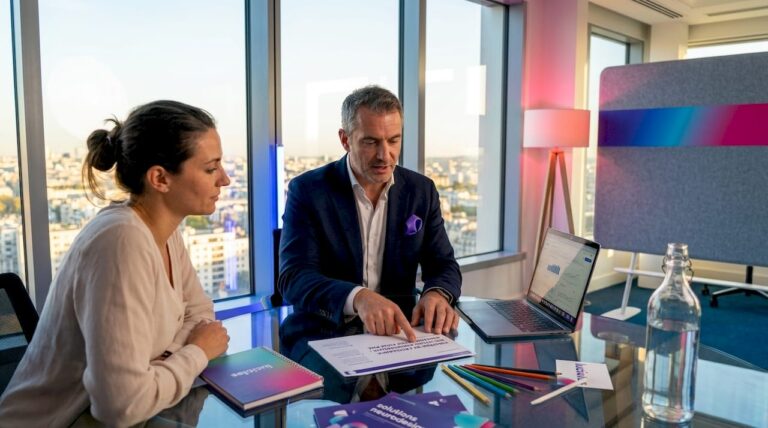 Entretien entre un consultant en marketing et le dirigeant d'une petite entreprise