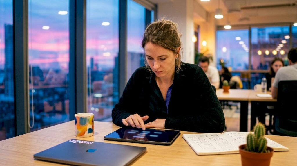 Jeune professionnelle spécialisée dans l’automatisation du marketing