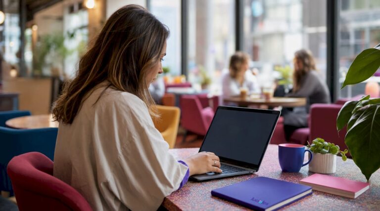Un responsable marketing travaille sur son ordinateur en utilisant un logiciel d’automatisation pour optimiser ses campagnes.