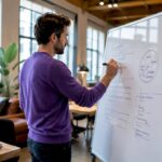 Responsable marketing en train de mettre en place un rapport automatisé
