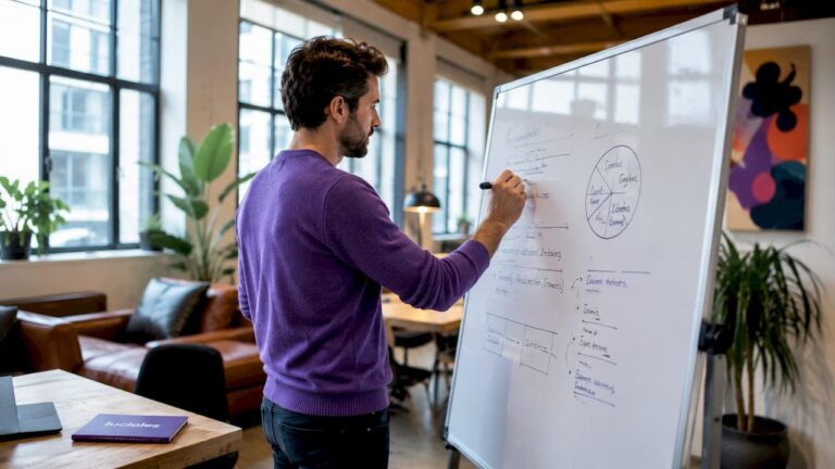 Responsable marketing en train de mettre en place un rapport automatisé