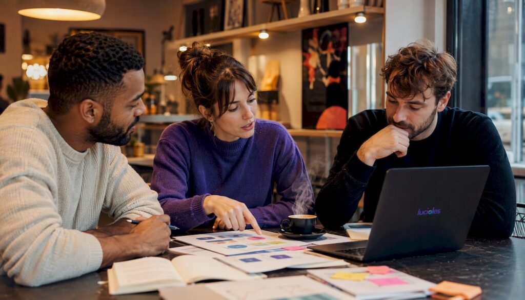 L’équipe échange sur la gestion et la coordination des prestataires digitaux.