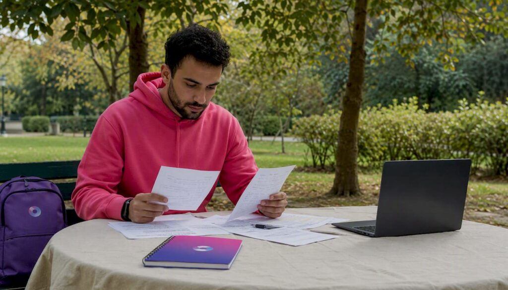 Un spécialiste du marketing en pleine réflexion sur l'impact des témoignages clients, installé à son bureau.