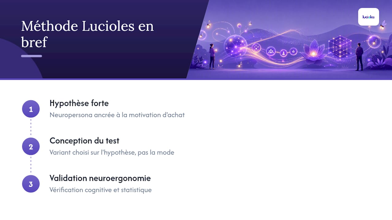 Test de personnalisation : quelle méthode choisir en 2026 ? 2 Perspective Lucioles : ce que l'expérimentation nous a appris — overview diagram