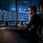 Analyste examinant un flux de données B2B