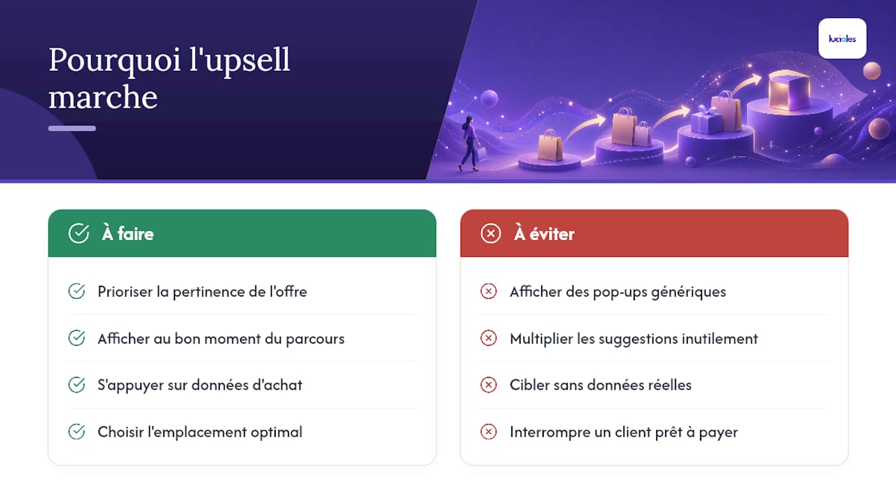 Pourquoi l'upsell fonctionne, et où il peut casser la conversion — overview diagram