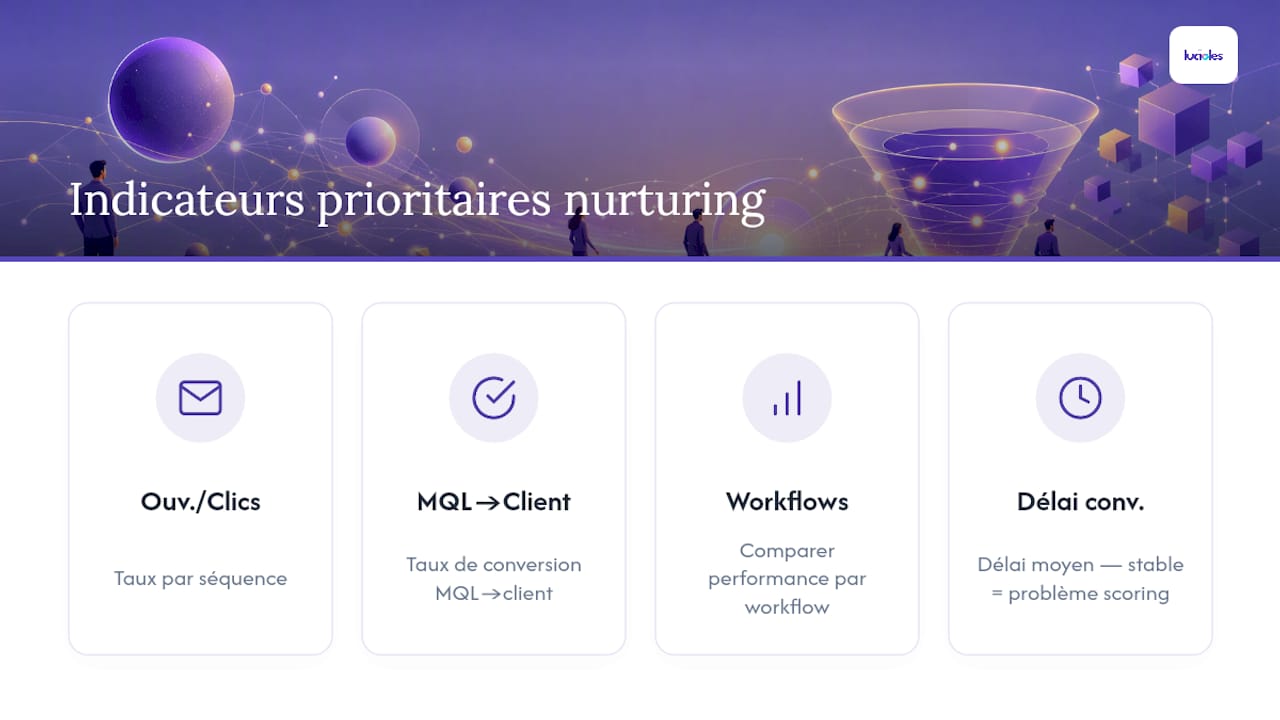 Lead nurturing B2B : ce qui fait vraiment décoller vos conversions 1 Quatre indicateurs clés pour mesurer l'efficacité du nurturing B2B