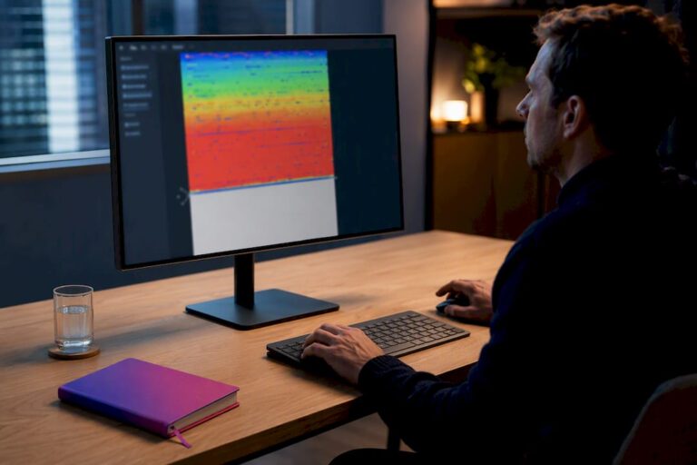 Carte de défilement colorée affichée sur l'écran d'analyse