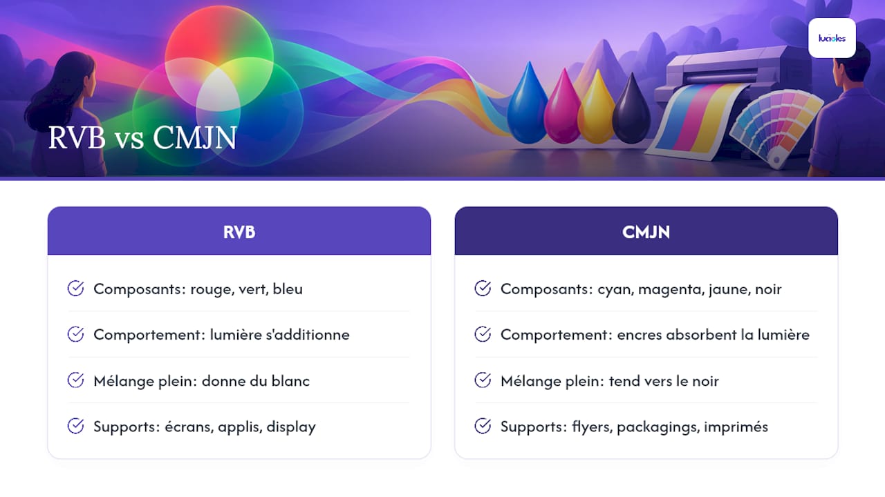Comparaison des systèmes RVB et CMJN