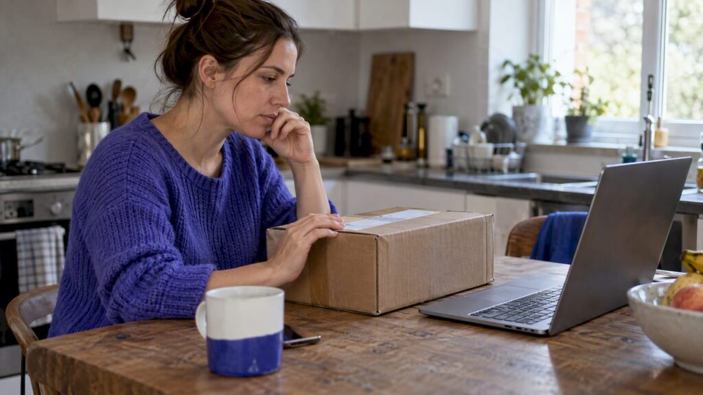 Cliente indécise avant un achat en ligne