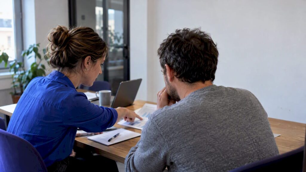 Deux analystes comparent des groupes d'étude