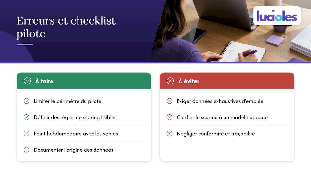 Perspective de l'auteur : erreurs courantes et checklist rapide pour lancer un pilote — overview diagram