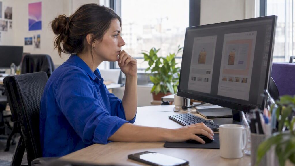 Chef de projet marketing en train d’analyser un test A/B